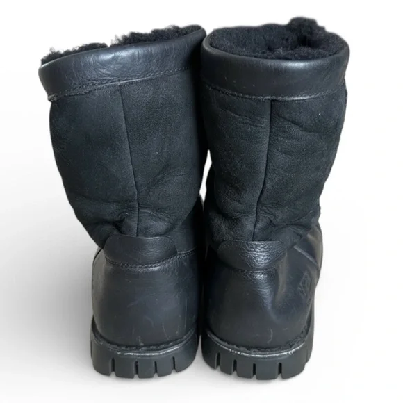 UGG Australia Vintage Beacon Shearling Leather Winter Boots Warm Black 12